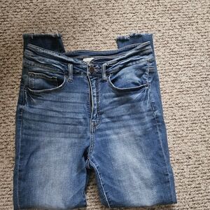 BKE Distressed Blue Ankle Jeans